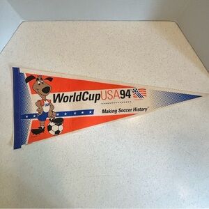 Vintage Soccer World Cup USA 1994 Authentic Pennant - WorldCup Brasil Italy.